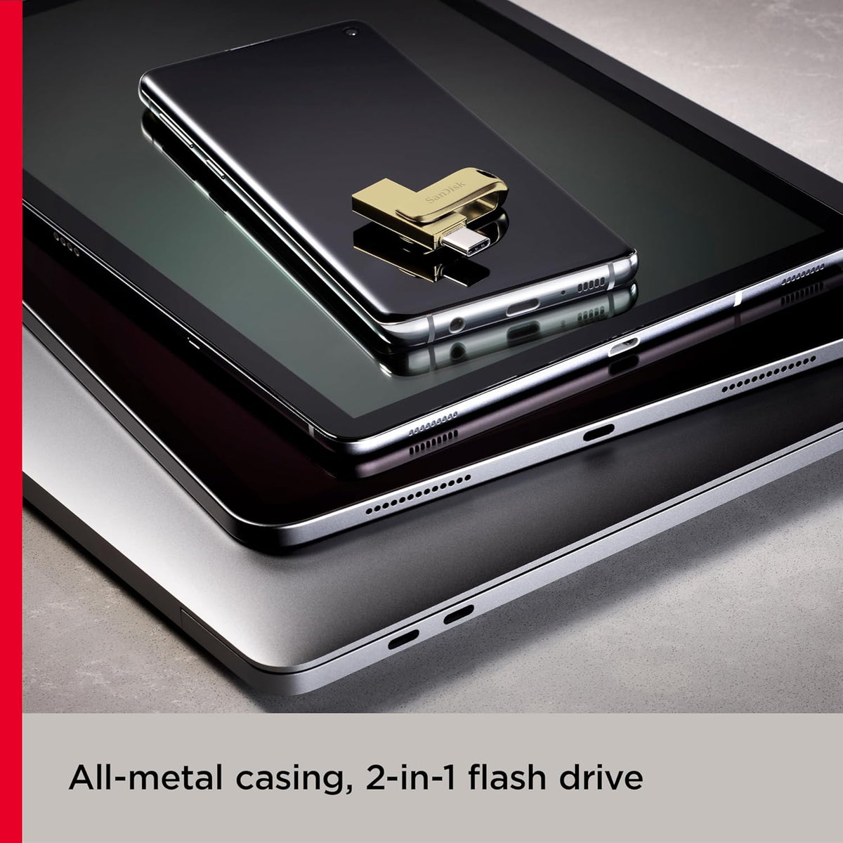 SANDISK Ultra Dual Drive Luxe Type-C 1TB, OTG, Upto 400MB/s, Pendrive, Gold, 5Y Warranty (SDDDC4-1T00-I35GD)